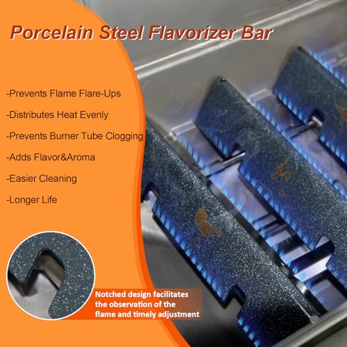 Image of Grill Parts for Weber Spirit 300 Series E310, E320, E330,S310, S320,S330,Spirit II 300 Series with Front-Mounted Control Replace 7636 Flavor Bar 69787 Grill Burners 7638 Cooking Grates