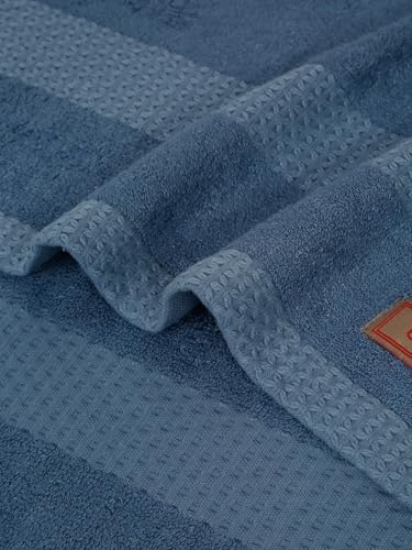 Image of NAKSH Bamboo Towels for Bath Large Size 550 GSM, Blue | Super Absorbent | Soft, Fluffy & Fade Resistant Color | Luxurious & Stylish | Machine Wash