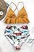 CUPSHE Women's Rambling Rose High-Waisted Push Up Bikini Set, Yellow, Medium