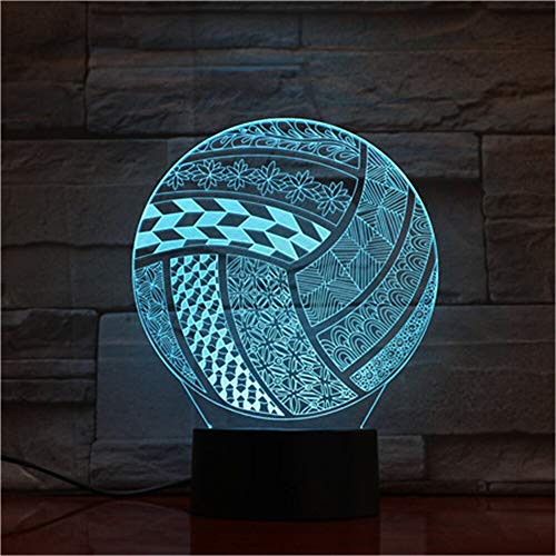 Preisvergleich Produktbild olwonow 3D LED Bunte visuelle Lampe Spielen Volleyball Modellieren Schreibtischlampe Baby Schlaf Dekor Beleuchtung kreative Nachtlicht Geschenk AW-1706