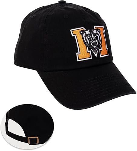 Desert Cactus Mercer University - Gorra de béisbol con borde de oso y correa de tela ajustable para adultos (estilo A), color negro, Negro -