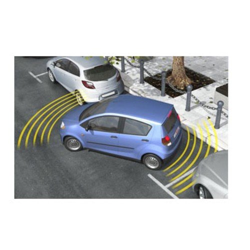 Kit 4 sensori parcheggio bianchi cicalino acustico...