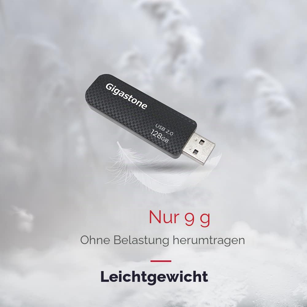 Gigastone V30 USB-Stick 128GB 5 Stück Speicherstick USB 2.0 Für PC/Tablet/TV/Auto (Schwarz)