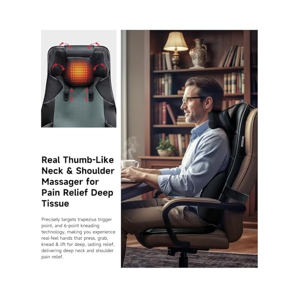Flekzo Back Massager for Chair with Heat, Shiatsu Massage Chair Pad - Image 4