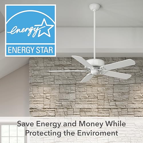 Casablanca 54 inch Indoor Ceiling Fan No Light with Remote Control - Ceiling Fan without Light, Standard Mount, 5 Blades, For Bedroom, Living Room, or Kitchen - Panama 59510, Snow White thumbnail 6