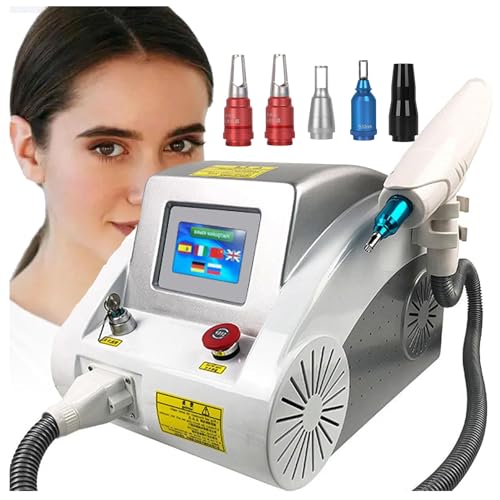 JXUANMM Máquina portátil de eliminación de Tatuajes con láser Pico Nd Yag con mira de Punto Rojo para rejuvenecimiento en Salones de Belleza. 5Probes