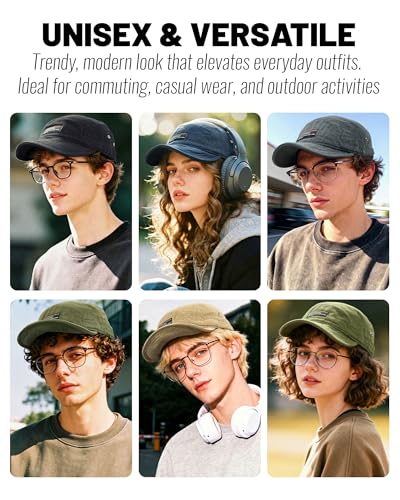 Image of CLAPE Short Brim Baseball Cap 5 Panel Hat Soft Short Bill Trucker Cap Flat Snapback Hats Casual Outdoor Fitted Cap Dad Hats
