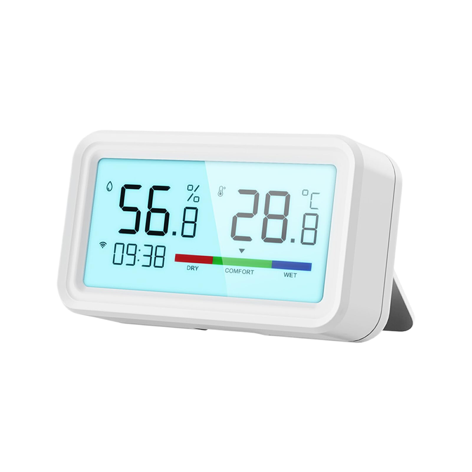 Desktop Pulito con sensore di umidità di Temperatura WiFi Serie C-Smart Che monitora Il termometro di Temperatura e umidità, Wi-Fi Bianco