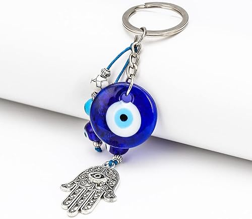 Miniatura 2 de Turkish Evil Eye Keychain Handmade Alloy Keyring Good Luck Pendant Charms Home Decor Accessory