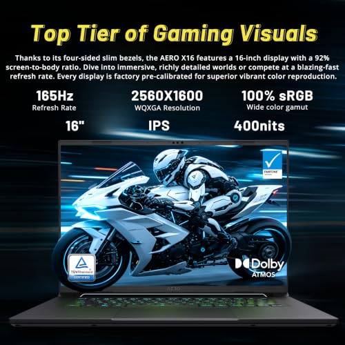 Image of GIGABYTE AERO X16 16 inch WQXGA 165Hz Gaming Laptop, AMD Ryzen AI 9 HX 370, 32GB DDR5, 3TB Storage(2TB SSD+1TB Docking Station Set), GeForce RTX 5070 8GB GDDR7, 1-Zone RGB Backlit Keyboard, Win 11, White