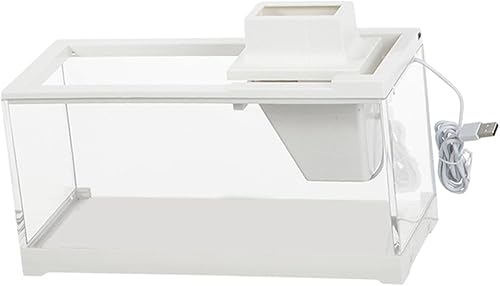 Generic Tanque de peces de escritorio blanco con filtración de agua Cuenco de peces de acuario para oficina, escritorio, hogar, con bomba de agua disponible en Yaxa Peru