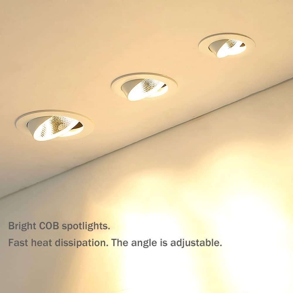 Zestaw 4 lamp sufitowych LED do wpuszczania w sufit, 3000K-6000K, do wyboru, okrągłe panele sufitowe, oświetlenie punktowe LED w puszkach, wpuszczane lampy sufitowe LED,12w-6000K