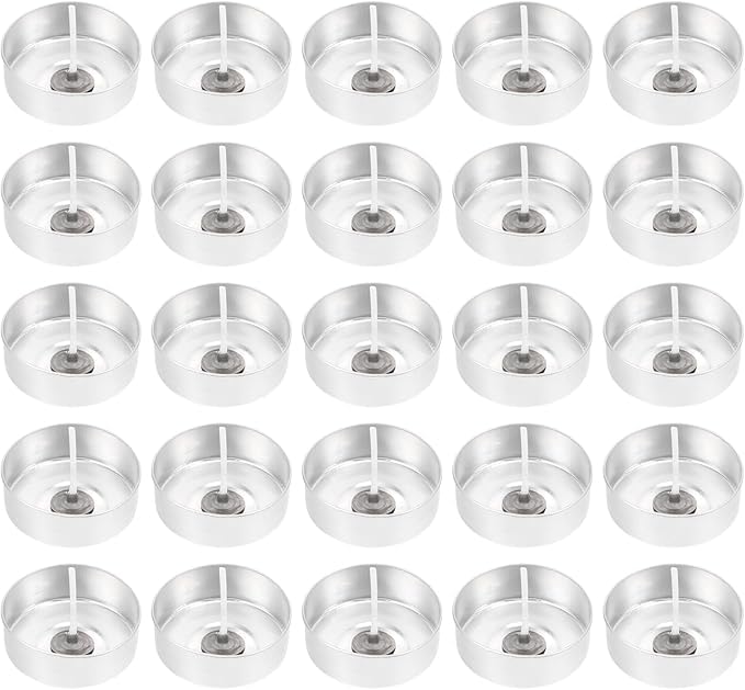iKalaa® Tea Light Candle Making Kit – 50 Aluminum Tea Light Empty Containers with 50 Pre-Cut Cotton Wicks (1.5 Inch) | DIY Tealight Candle Cups | Round Aluminum Tea Light Tins for Candle Making-image-47