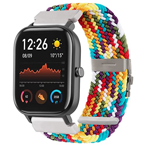 SITAFU Correa para Amazfit GTS/GTS 2/GTS 2 Mini,20MM Nylon Elástica Correas de Repuesto Trenzadas Ajustables para Amazfit Bip/Amazfit Bip Lite/Amazfit GTR 42mm/Amazfit GTS 2e