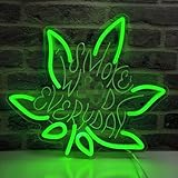 Green Leaf Neon Sign Leaf LED Neon Signs Lights USB Powered Dimmable Leaf LED Neon Light up Signs for Home Bedroom Bar Pub Game Room Wall Decor Birthday Gift