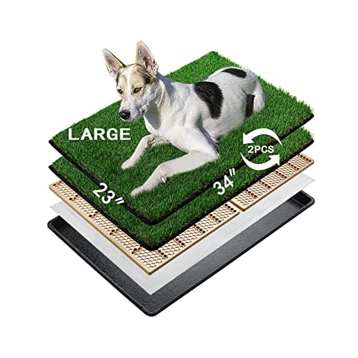 MEEXPAWS Inodoro de Bandeja para Perros césped Artificial Grande con la Bandeja | 85×59 cm| 2 Juego de reemplazo de césped Resistente | Drenaje rápido