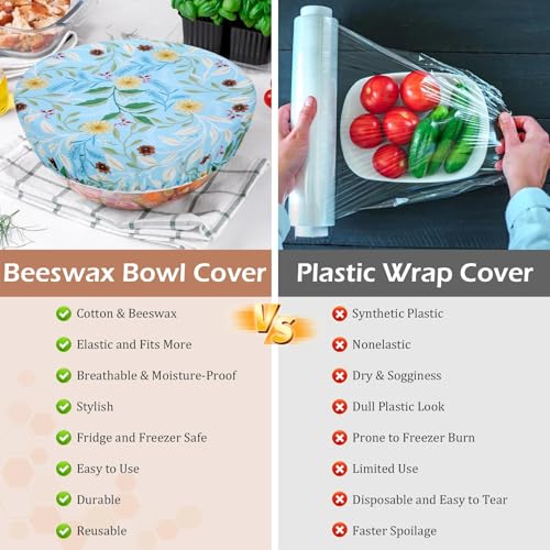 5Pcs Reusable Beeswax Elastic Bowl Covers for Bread Proofing and Food Cover - image 7