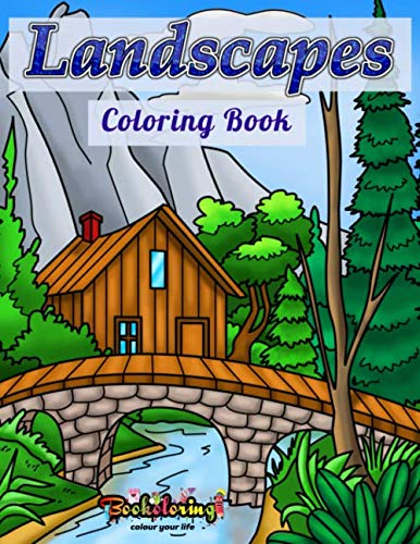 Coloring Book: Landscapes: Adult Coloring Book Stress Relieving Exclusive 25 Landscapes Designs (Coloring Landscapes) Paperback – 9 Feb. 2020