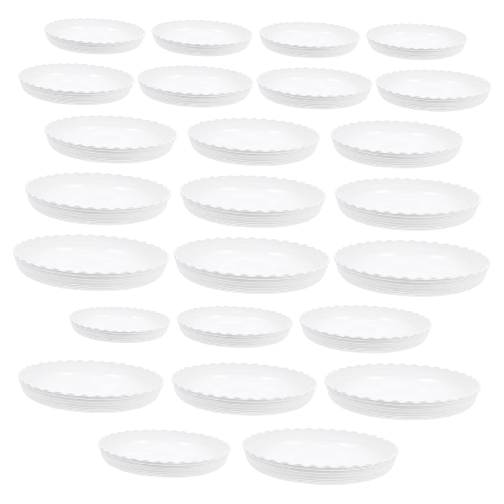 UPKOCH Platos para Macetas de Plástico Blanco, 25 Piezas, Base | Mantiene el Área Limpia, Evita que Agua y Tierra Fluyan, Uso Interior y Exterior