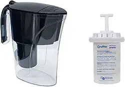 Kit Jarra Purificadora água filtro preta 1,5 Litros Inmetro Vela