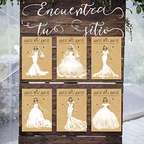 Bridal Shower Games - Set of 25 Cards Guess the Dress Wedding Shower Game Bridal Shower Party Supplies Wedding Party Favors