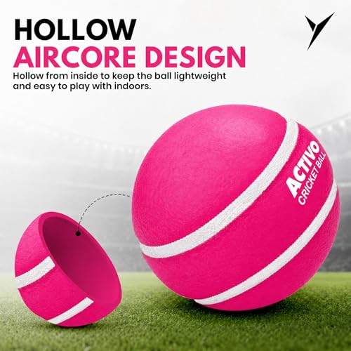 Image of jaspo Activo Air Core Indoor Cricket Ball |PU Material |Hollow Aircore Design |Soft Impact Play | 75g Lightweight |Safe for Indoor Cricket |Non-Toxic Build |Comfortable Grip |Durable & Kids-Friendly