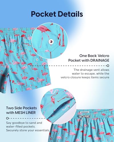 Image of maamgic Mens Swim Trunks 5 Inch with Mesh Lining, Quick Dry Mens Bathing Suit, Swim Shorts for Swimming and Beach