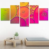 SIGNWIN 5 Panel Canvas Wall Art Abstract Brushstroke Closeup Digital Art Modern Artwork for Home Decorations Ready to Hang - 60