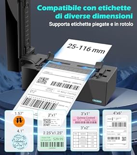 ORGBRO Stampante Etichette Spedizione Z1 Plus Bluetooth 4x6 Stampante Termica per Etichette Adesive DHL Etichettatrice per Piccole Imprese Label Printer Compatibile con Amazon, Ebay, Shopify, Nero
