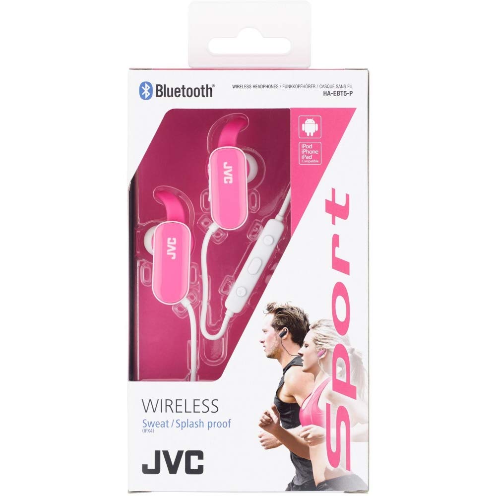 JVC HA-EBT5-P-E Ecouteurs Intra-Auriculaires Sportifs pour Smartphone/Tablette/Lecteur MP3/MP4 Rose