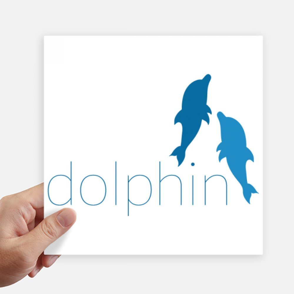 Pegatinas de delfines de 20cm cuadradas impermeables para pared y maletas pack de 4 unidades