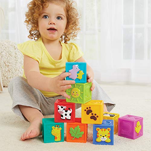 Exfunny Earlyears Squeak 'N Stack Blocks Baby Toy #TOP5