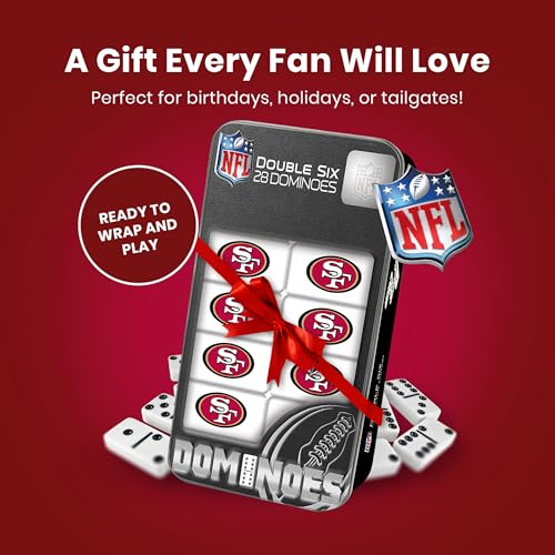Masterpieces NFL San Francisco 49ers Dominoes Set - Collector Edition, Team Logo, 28 Pieces by Masterpieces - Image 5