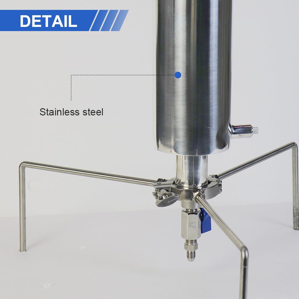45G Vakuumkammer-Kit aus Edelstahl Closed Loop Extractor Stainless Steel Vacuum Tube Kit with Tripod for Plant Purification and Extraction, Laboratory Extraction Tanks