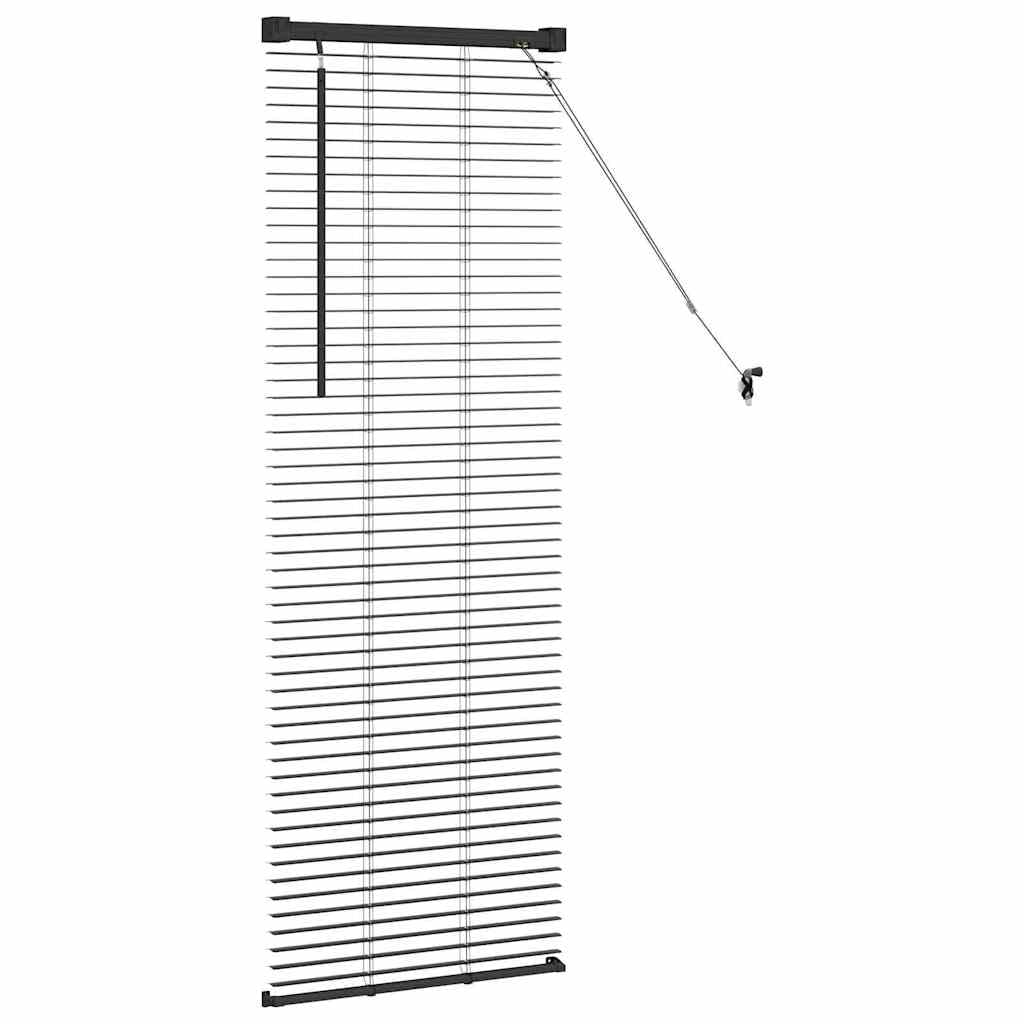 Balkenjalousien Schwarz Aluminium 130 x 45 cm Innen Fenster Sichtschutz Lichtsteuerung Verdunkelung Sonnenschutz für Wohnzimmer Schlafzimmer Büro