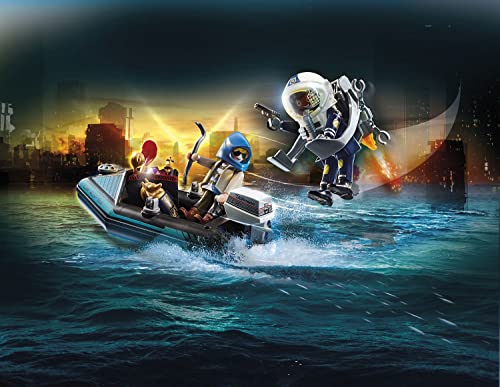 PLAYMOBIL City Action 70782 Polizei-Jetpack: Festnahme des Kunsträubers, Schwimmfähig, Spielzeug für Kinder ab 5 Jahren – Bild 3
