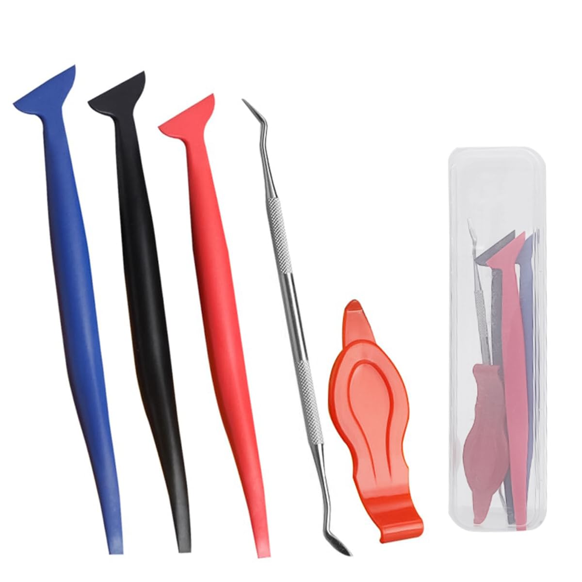 STHIRA® 5pcs Car Film Tools Detailing Tools Car Film Tucking Tools with Tool Box Vehicle Vinyl Wrap Tool Kit Window Tinting Tool Non-scratch Dual End Tucking Tools for Vinly Wrapping, Car Decals-picture-21