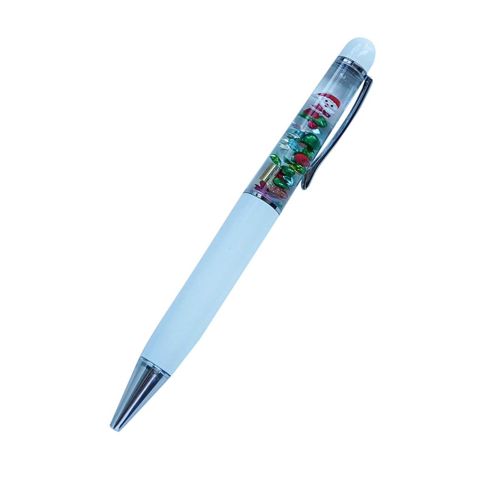 Sikyby Santa Claus Fun Pens Cute Floater Floating Liquid Writing Journaling Office Pen Unique Present Gifts(White)