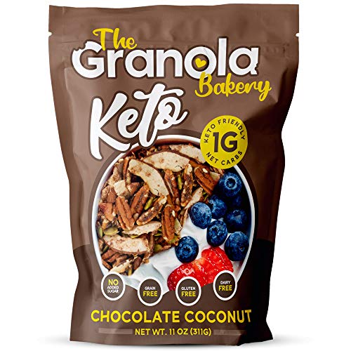 The Granola Bakery Keto Granola | Low Carb Keto Cereal | 1g Net Carb | Low Sugar, Keto Nut Granola | Small Batch, Hand Crafted | Chocolate Coconut, 11 Ounces