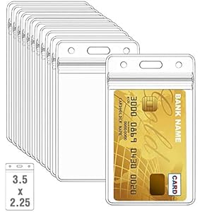 100 Pcs Clear Plastic Vertical Name Badge ID Card Holders