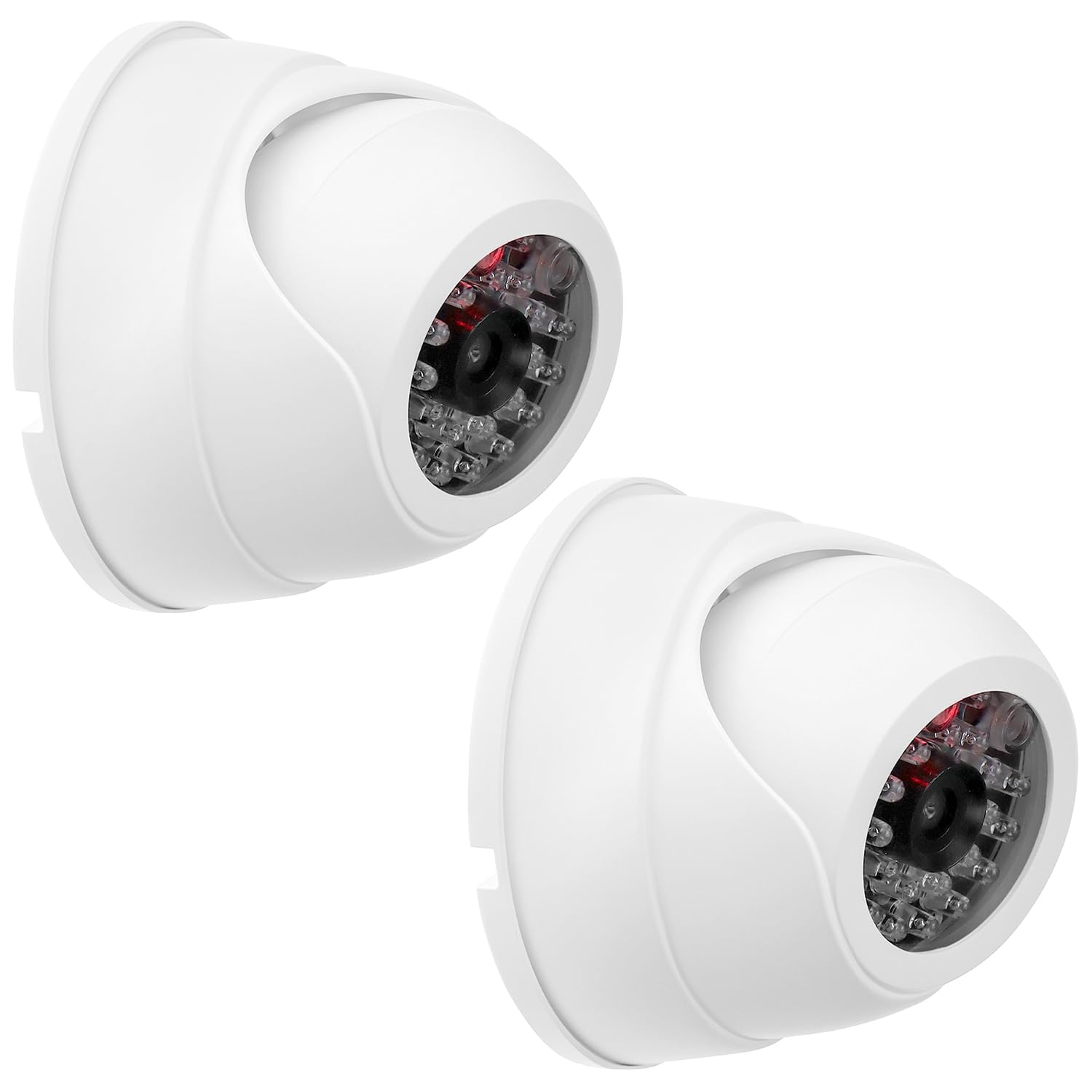 QWORK® 2X Caméra dôme factice avec LED - Fausse caméra pour intérieur et extérieur - Trompement réelle