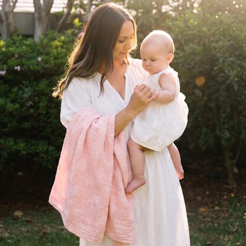 Image of GLLQUEN BABY Muslin Swaddle Blankets for Newborn Girls, Large 40''x38'' | 3Pk, 100% cotton, ultra soft and breathable, gentle on sensitive newborn skin, Multi-use as swaddle wrap, receiving blankets