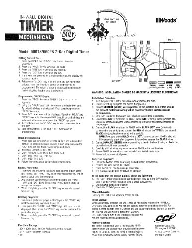 Woods 59018Wd In-Wall 7-Day Digital Timer , White #TOP4