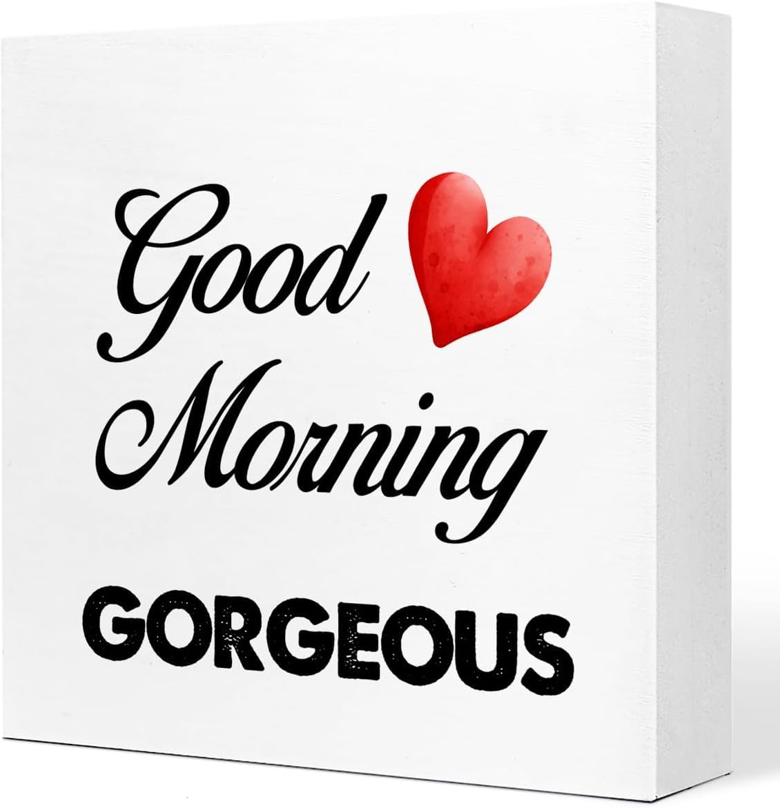 Good Morning Gorgeous Box Sign 7x7 Inch Wooden Desk Decor
