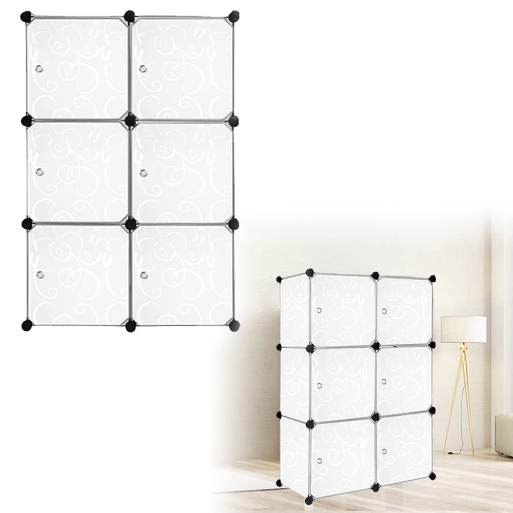 HENGMEI Kledingkast, garderobe, reksysteem met deuren, PP kunststof