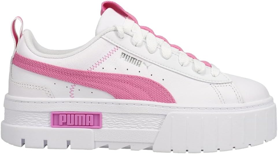 PUMA Womens Mayze Lace Up Platform Sneakers Shoes Casual - White