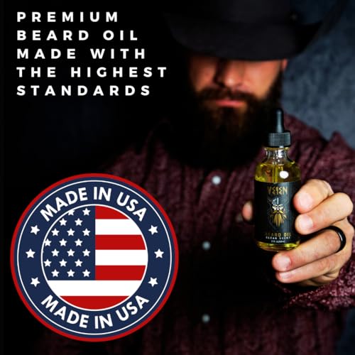 Veien Beard Oil for Men Premium All-Natural 2floz Made in USA for Thicker Darker Fuller Growth Moisturizes Conditions Softens Strengthens Smooths Frizz Hydrates for All Hair & Skin Types Reduces Itch - Image 3