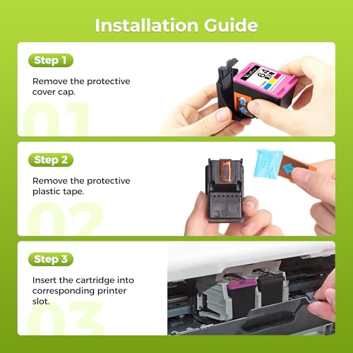 Image of Valuetoner 64XL Ink Cartridge Combo Pack for HP Ink 64 HP64 (2 Color) Works for HP Envy Inspire 7955e 7958e 7255e Photo 7155 7858 7155 7100 7800 7900 7855 6222 Tango Electronics