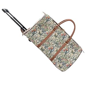 Signare Signare Tapisserie Reisetasche mit Rollen, Trolley-Reisetasche, Sporttasche mit Rollen, Rollenreisetasche mit William Morris Designs (Goldene Lilie)