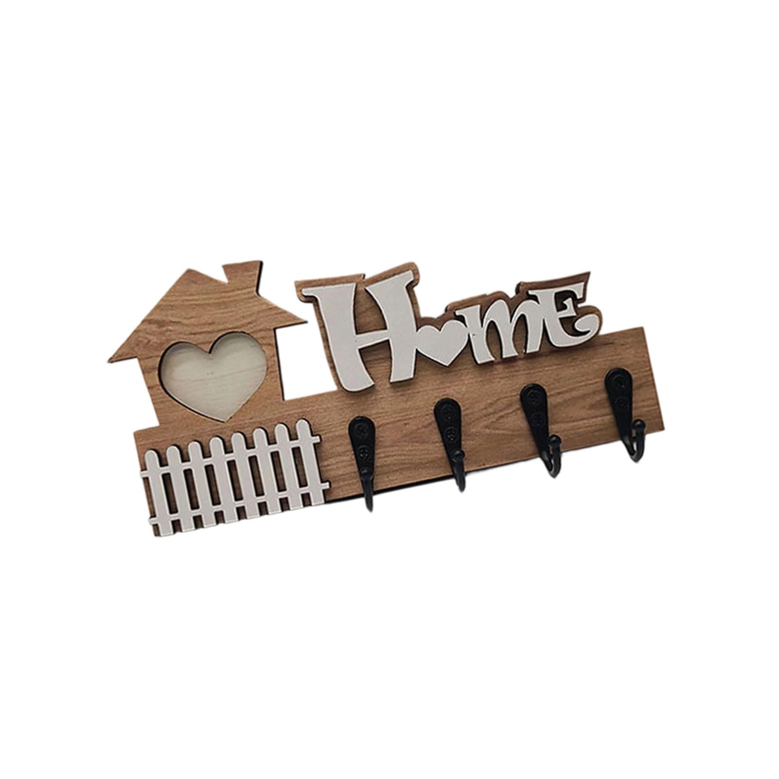 DRTLPMB Hallway Storage Rack Wooden Organiser, 4-Hook Decorative House Accent for Entryway, Apartment, Doorside Area Entryway Organizer Wall Hook Rack Wooden Holder Decorative Hanger Hallway House